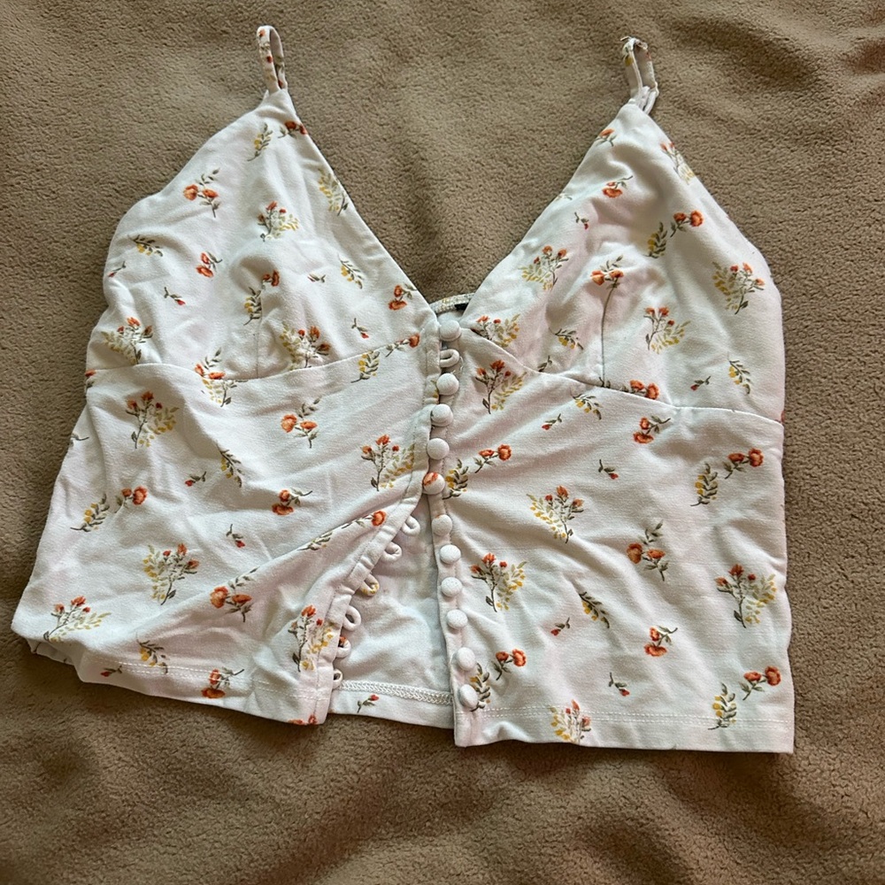 Floral Button-Front Women's Top